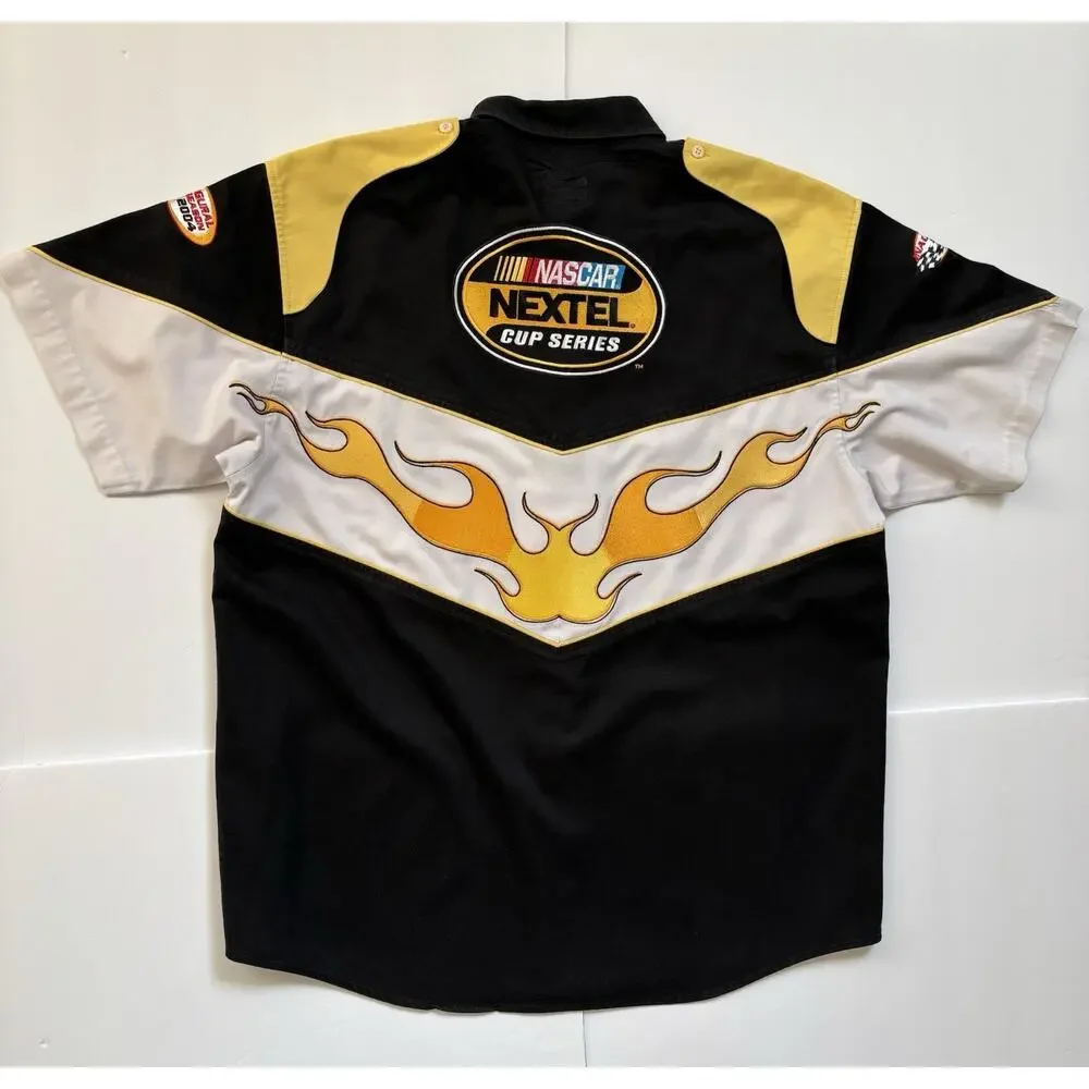 VTG Nascar Nextel 2004 Pit Crew Nascar Button Up Shirt Mens Large